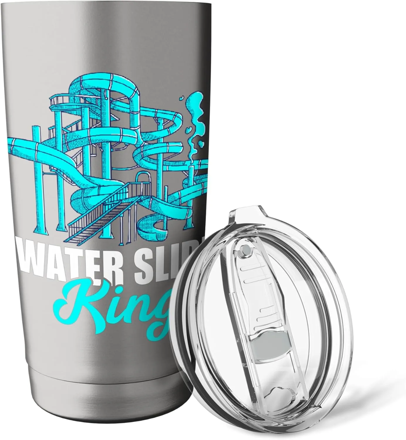 Water Slide King Aqua Park Amusement Lover Waterslides Stainless Steel Insulated Tumbler