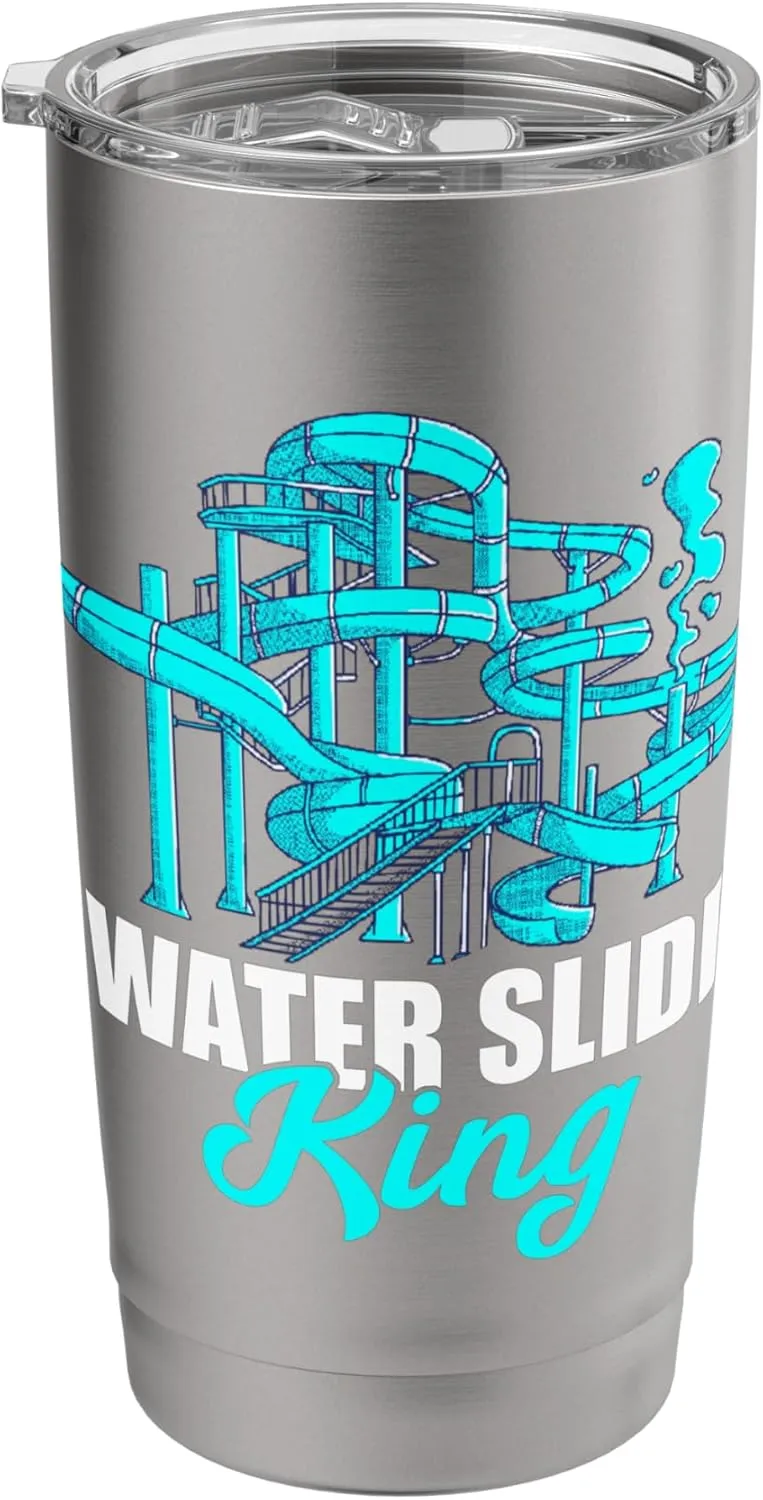 Water Slide King Aqua Park Amusement Lover Waterslides Stainless Steel Insulated Tumbler