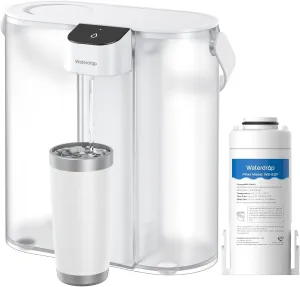 Waterdrop Compact Electric Water Filter Pitcher, 200-Gallon Rechargeable Instant Powerful Dispenser, NSF/ANSI 42&53&401, Reduce PFAS, Lead, Chlorine, 14-Cup, White, with 1 Filter, Does not Lower TDS