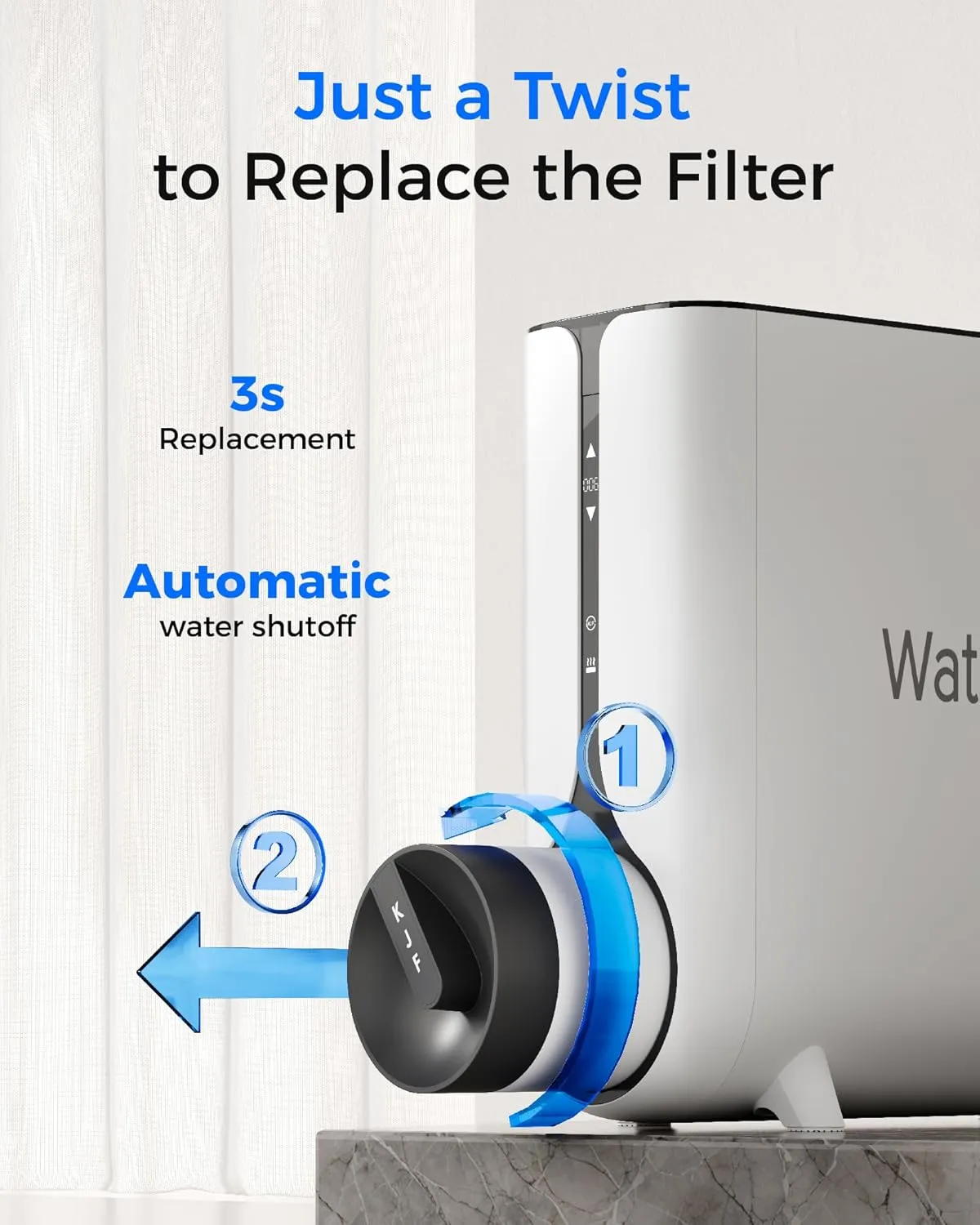 Waterdrop Reverse Osmosis System, Instant Hot Water Dispenser, 600 GPD, Reduce PFAS, Tankless, 2:1 Pure to Drain, Under Sink, TDS Reduction, Smart LED Faucet, Hot and Cold Water Dispenser Faucet