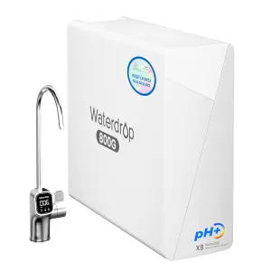 Waterdrop X8-Alkaline Mineral pH  Tankless Reverse Osmosis System, NSF/ANSI 42&58&372 Certified, 800 GPD RO Water Filter, 10-Stage Filtration UnderSink RO System, 2:1 Pure to Drain, BPA Free