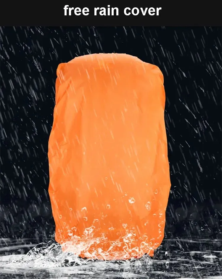 Waterproof Nylon Bag Camping Travel Backpack With Rain Cover Outdoor Hiking Mountaineering Men Shoulder Climbing Traveling Bags