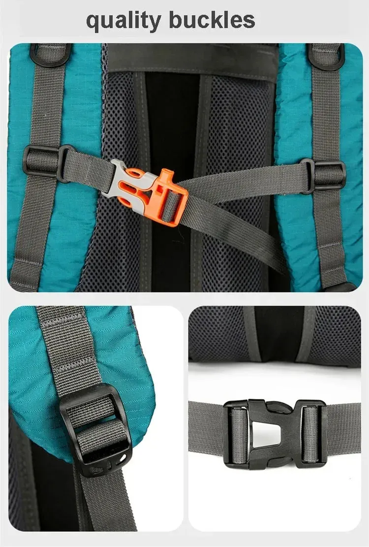 Waterproof Nylon Bag Camping Travel Backpack With Rain Cover Outdoor Hiking Mountaineering Men Shoulder Climbing Traveling Bags