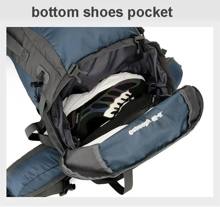 Waterproof Nylon Bag Camping Travel Backpack With Rain Cover Outdoor Hiking Mountaineering Men Shoulder Climbing Traveling Bags