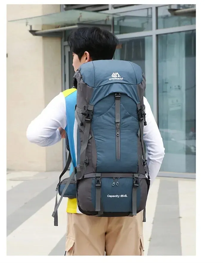 Waterproof Nylon Bag Camping Travel Backpack With Rain Cover Outdoor Hiking Mountaineering Men Shoulder Climbing Traveling Bags