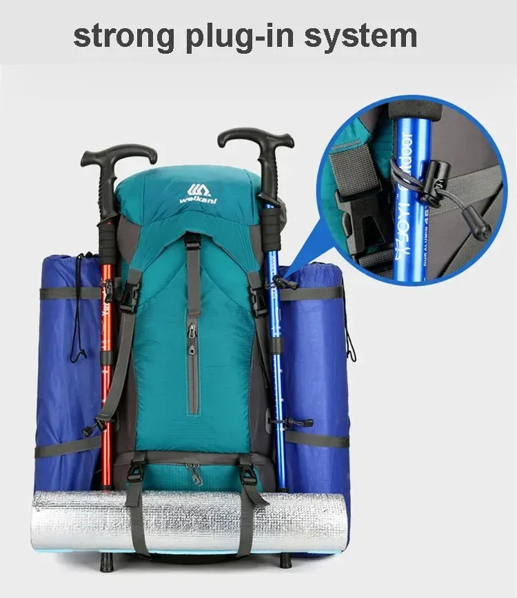 Waterproof Nylon Bag Camping Travel Backpack With Rain Cover Outdoor Hiking Mountaineering Men Shoulder Climbing Traveling Bags