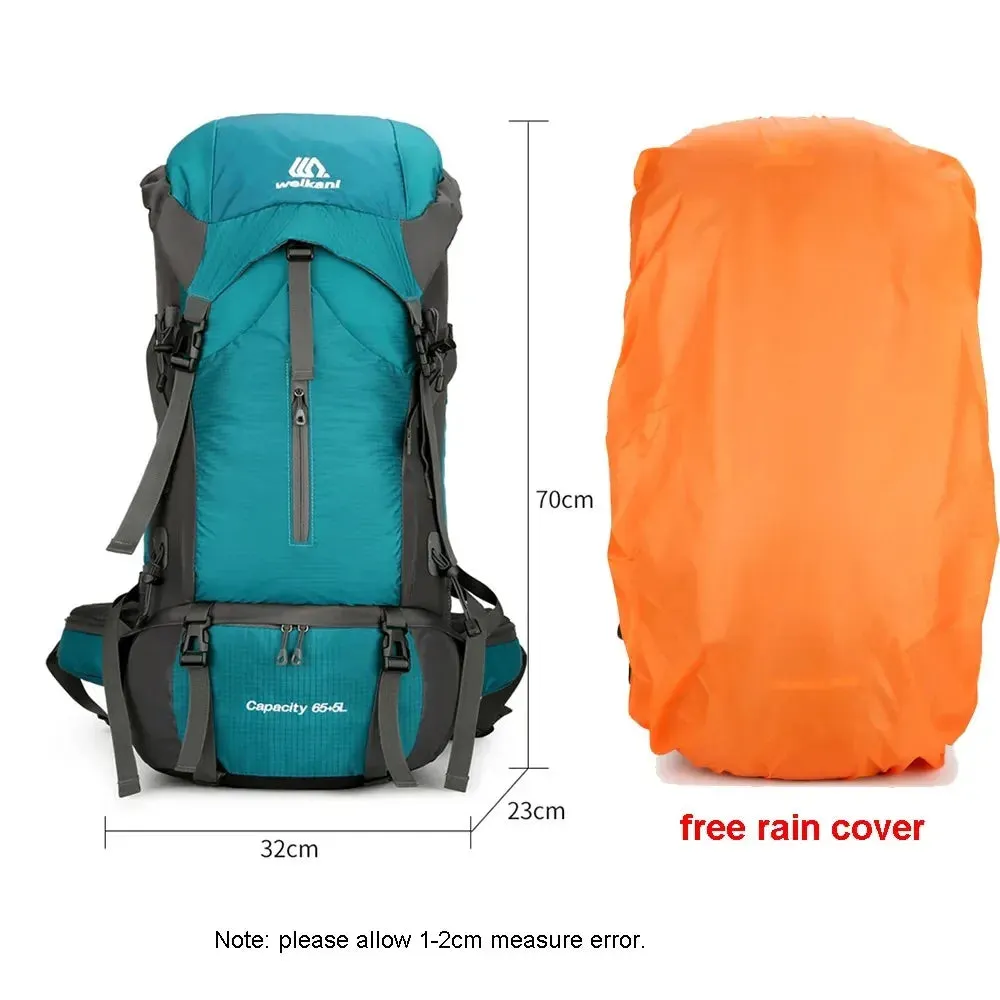 Waterproof Nylon Bag Camping Travel Backpack With Rain Cover Outdoor Hiking Mountaineering Men Shoulder Climbing Traveling Bags