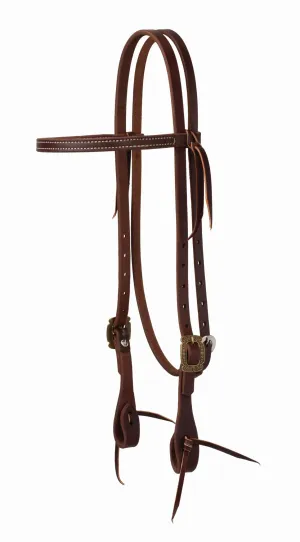 Weaver Working Tack Straight Brow Headstall with Vintage 31 Center Bar Buckle Designer Hardware