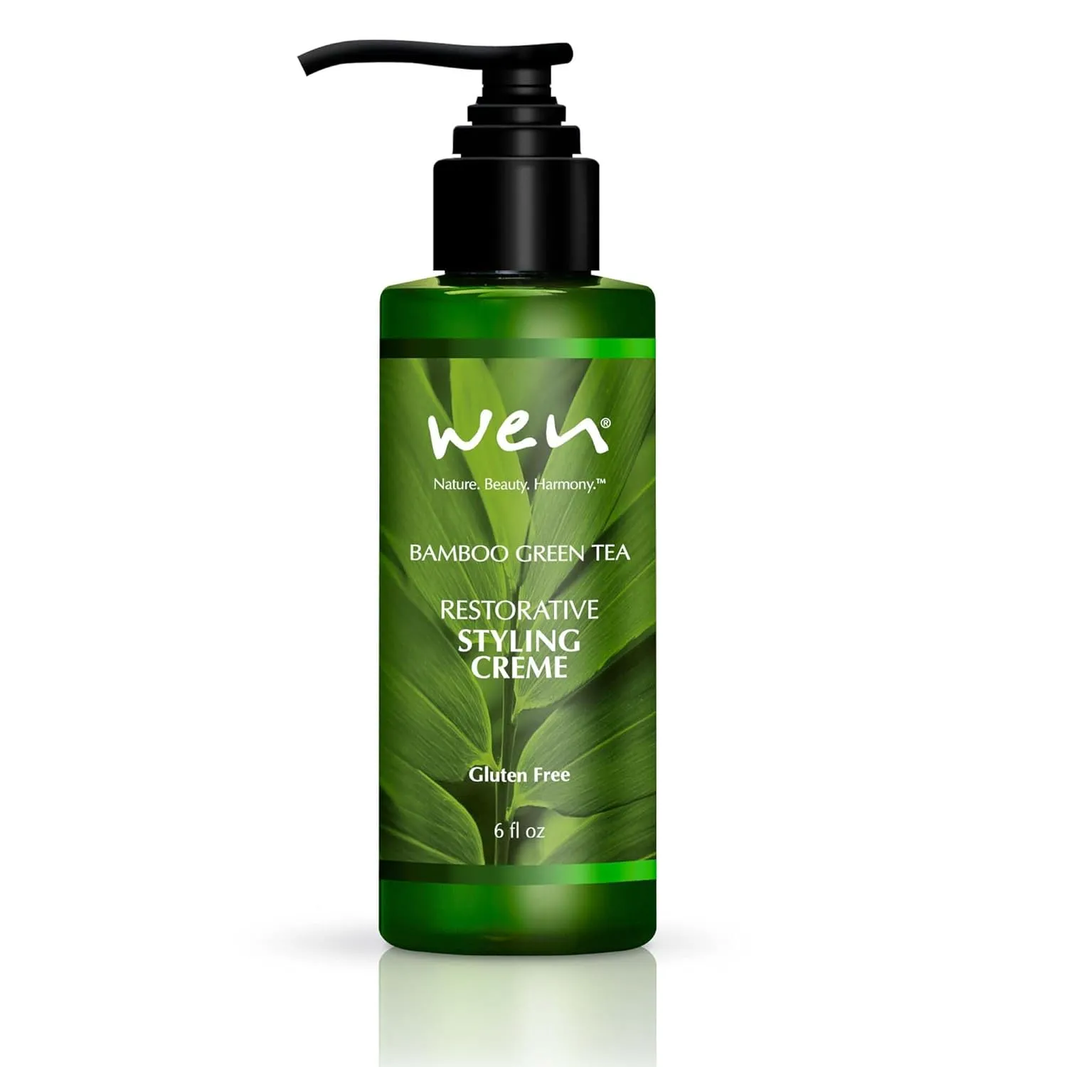 WEN by Chaz Dean Styling Creme - Styling Cream, Hair Straightener Cream for Frizzy Hair, Anti Frizz Hair Product for Styling Wavy, Curly, Straight Hair, for Men & Women - Bamboo Green Tea, 6 Fl Oz