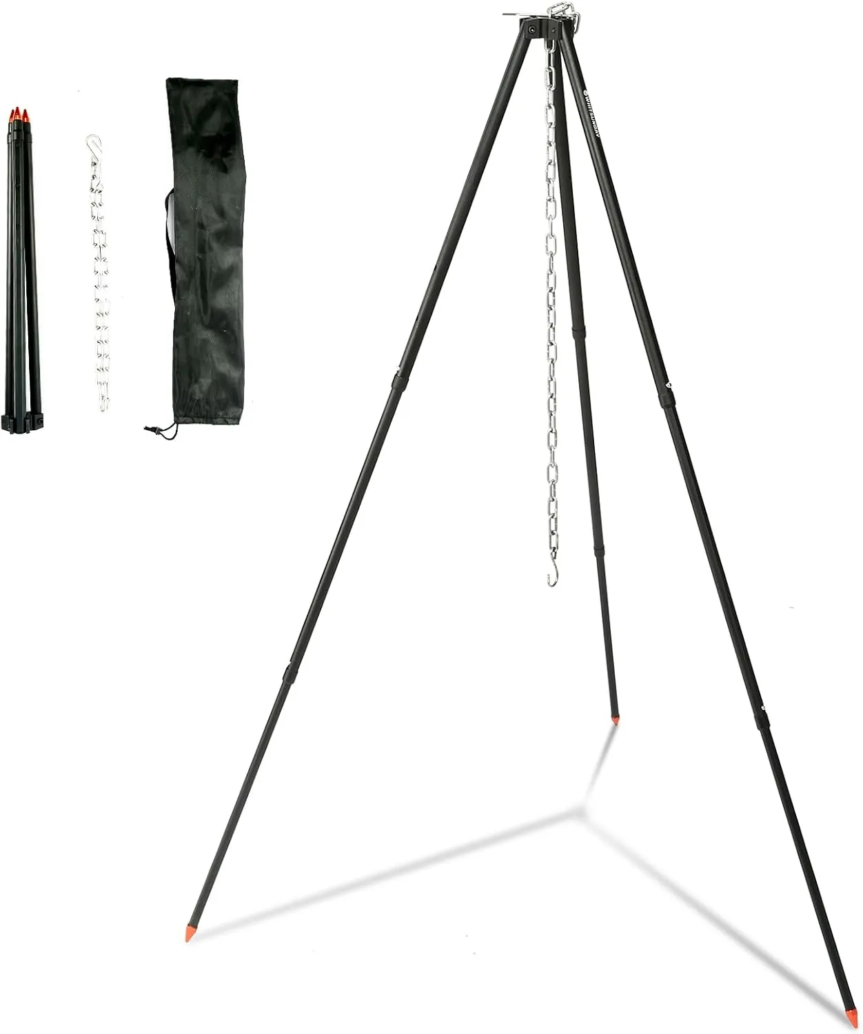 Whitsunday Camping Tripod, Adjustable Portable Campfire Stand, Cooking Hanging for Outdoor Camping Campfire Cooking