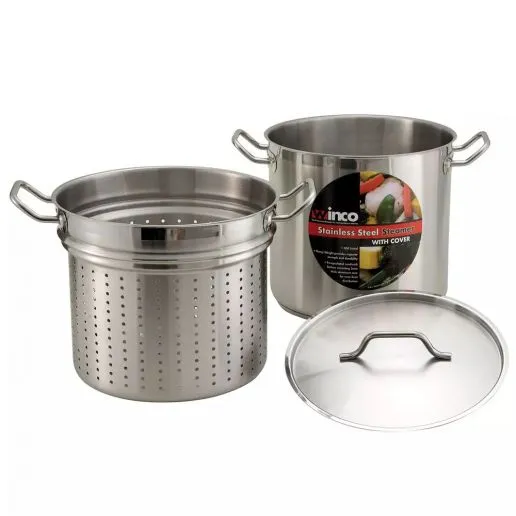 Winco SSDB-16S 16qt S/S Steamer/Pasta Cooker (Price/Set)