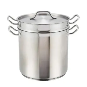 Winco SSDB-8 8qt S/S Double Boiler w/Cover (Price/Set)