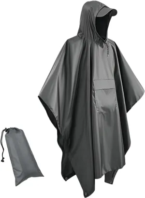 Wind Tour Waterproof Lightweigh Hooded Rain Poncho Raincoat Jacket for Men Women Rain Coat with Pocket Adult Outdoor Hiking