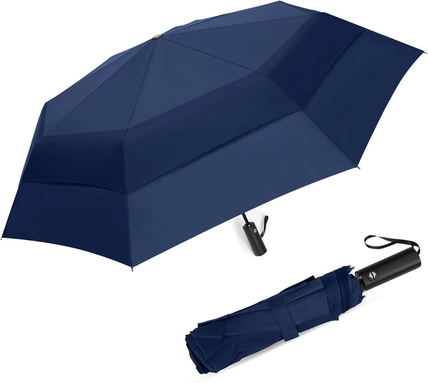 Windproof Golf Umbrella -Oversized 54inch Double Layer Extra Large Umbrella Compact,Folding, Waterproof Automatic Open&Close-DARK BLUE-06