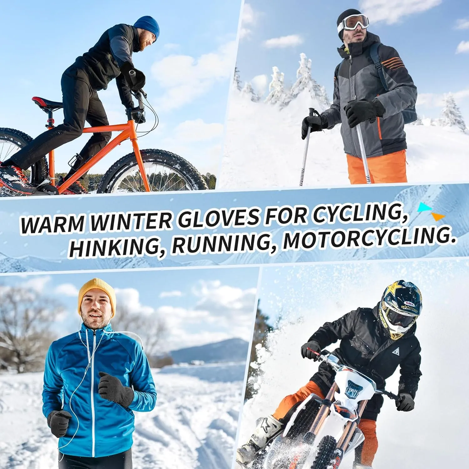 Winter Gloves for Men Women: -20°F Thermal Warm Deerskin Polar Fleece Cotton Glove