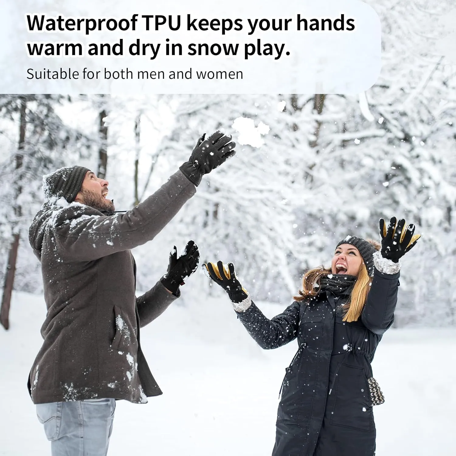 Winter Gloves for Men Women: -20°F Thermal Warm Deerskin Polar Fleece Cotton Glove