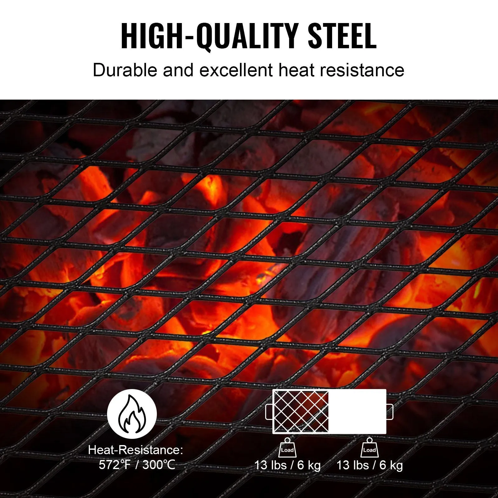 with Steel Heavy Bag, 22.4" Duty Grates Camp Fire Grill, Legs Rack Grilling Open Carrying Equipment 5G-enabled Flame Problem-solving Pit, Grate, Camping Outdoor Portable Cooking for Cooking Fire Folding Over Mesh VEVOR Campfire
