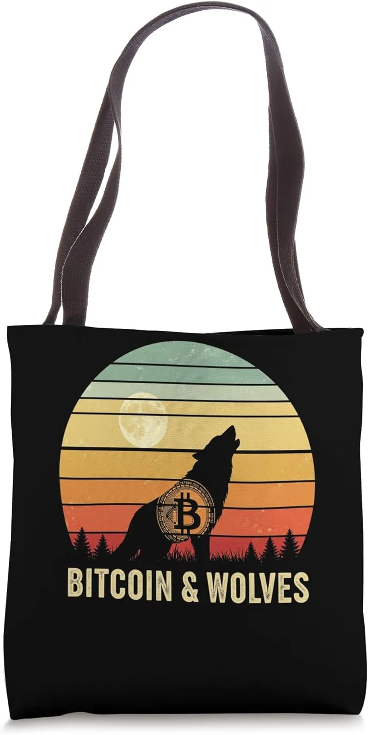 wolf blockchain digital finance investment power Bitcoin Tote Bag