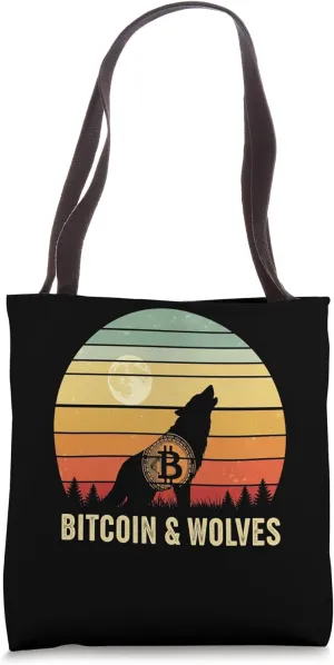 wolf blockchain digital finance investment power Bitcoin Tote Bag