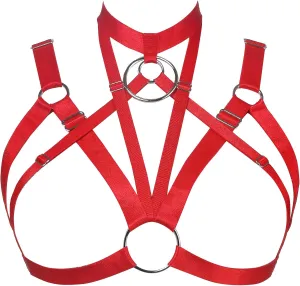 Women Harness Elastic Band Lingerie Cupless Cage Bra Hollow Out Bra