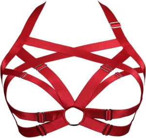 Womens Balconette Womens Bra Elastic Cupless Cage Bra Strappy Hollow Out