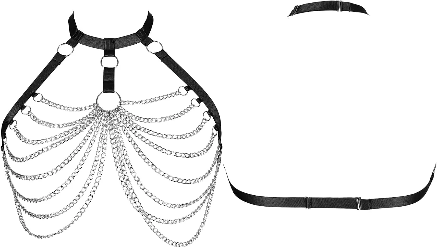 Women's Breast Body Harness Bra Plus Size Waist Cage Metal Chain Bra Gothic Christmas Carnival Halloween Dance Costume