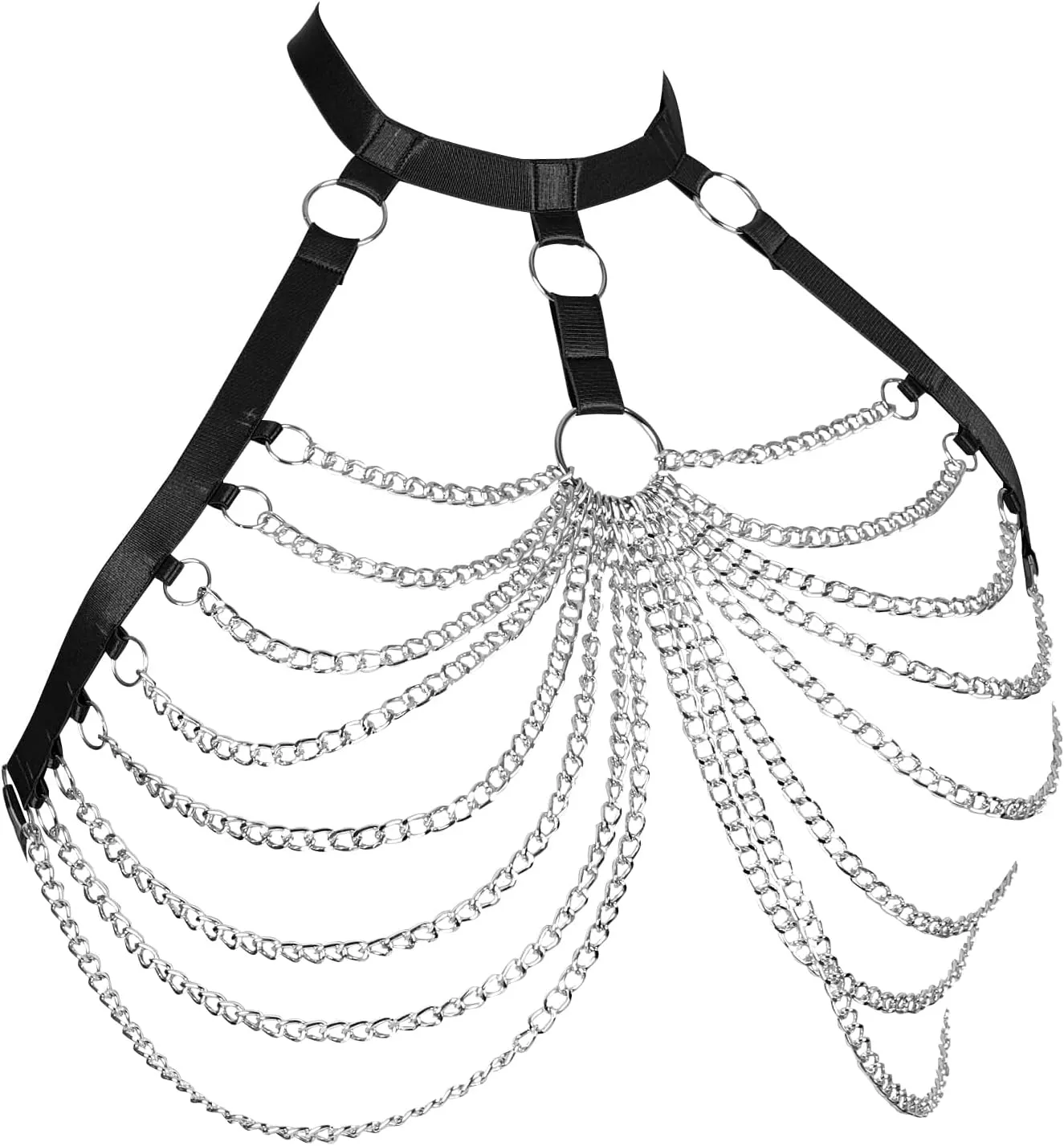 Women's Breast Body Harness Bra Plus Size Waist Cage Metal Chain Bra Gothic Christmas Carnival Halloween Dance Costume