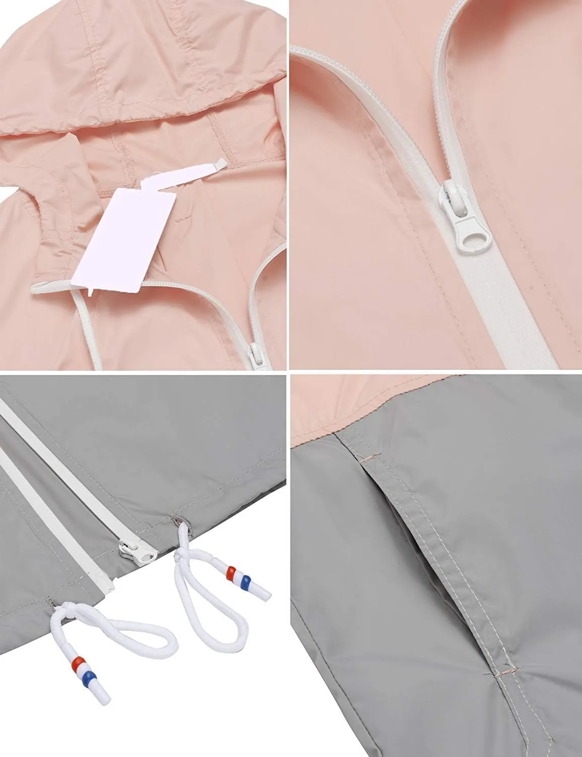 Women's Plus Size Rain Jacket Lightweight Hooded Rain Coat Windbreaker