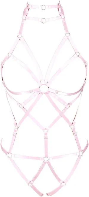 Women's Punk Body Harness Lingerie Full Waist Garter Belts Set Strappy Frame Cage Rave bras
