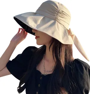 Women's Sun Hat Wide Brim Beach Sun Protection Bucket Hat for Summer Fishing Cap Gardening