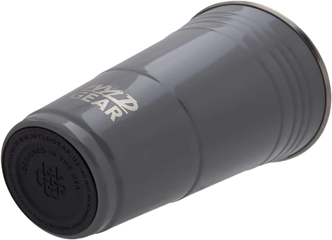 Wyld Gear Wyld Cup - Stainless Steel, Vacuum Insulated Tumbler Party Cup with Lid - 24oz Gray