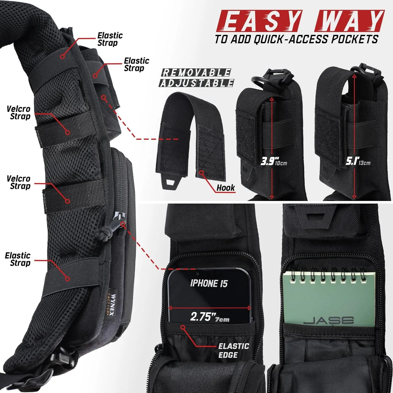 WYNEX Molle Tactical Pouches of Water Bottle Pouch Version, Tactical Accessories Backpack Strap Pouch Water Bottle Carrier Holder Molle Accessories for Backpacks