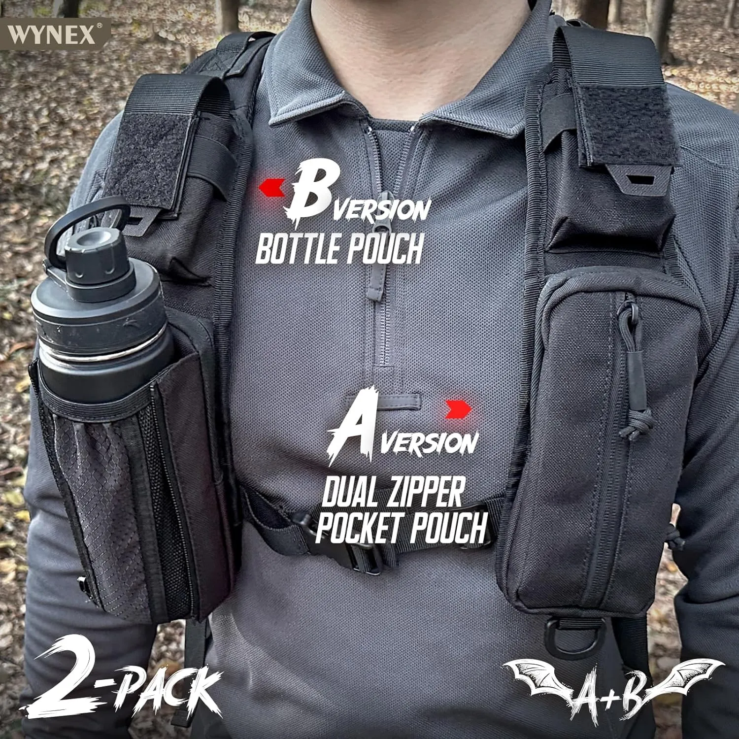 WYNEX Molle Tactical Pouches of Water Bottle Pouch Version, Tactical Accessories Backpack Strap Pouch Water Bottle Carrier Holder Molle Accessories for Backpacks