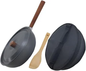 YARNOW Thickened Aluminum Camping Pot Portable Outdoor Frying Pan Nonstick Coating for Picnics Barbecues and Hiking