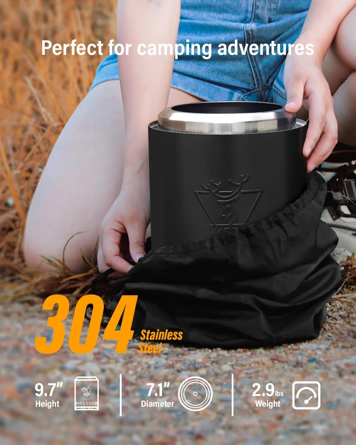 YEFU Tabletop Fire Pit 9.7 x 7.1 in, Low Smoke Camping Stove for Outdoor & Patio, Fueled by Pellets or Wood, Safe Burning Table Top Firepit, with Travel Bag & 2 Mini Sticks & Fireproof Mat, Black