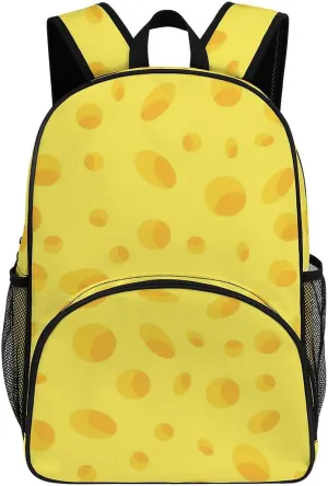 Yellow Cheese Pattern Backpack for Worker Teacher Business Hiking Travel Bag Shoulders Bag