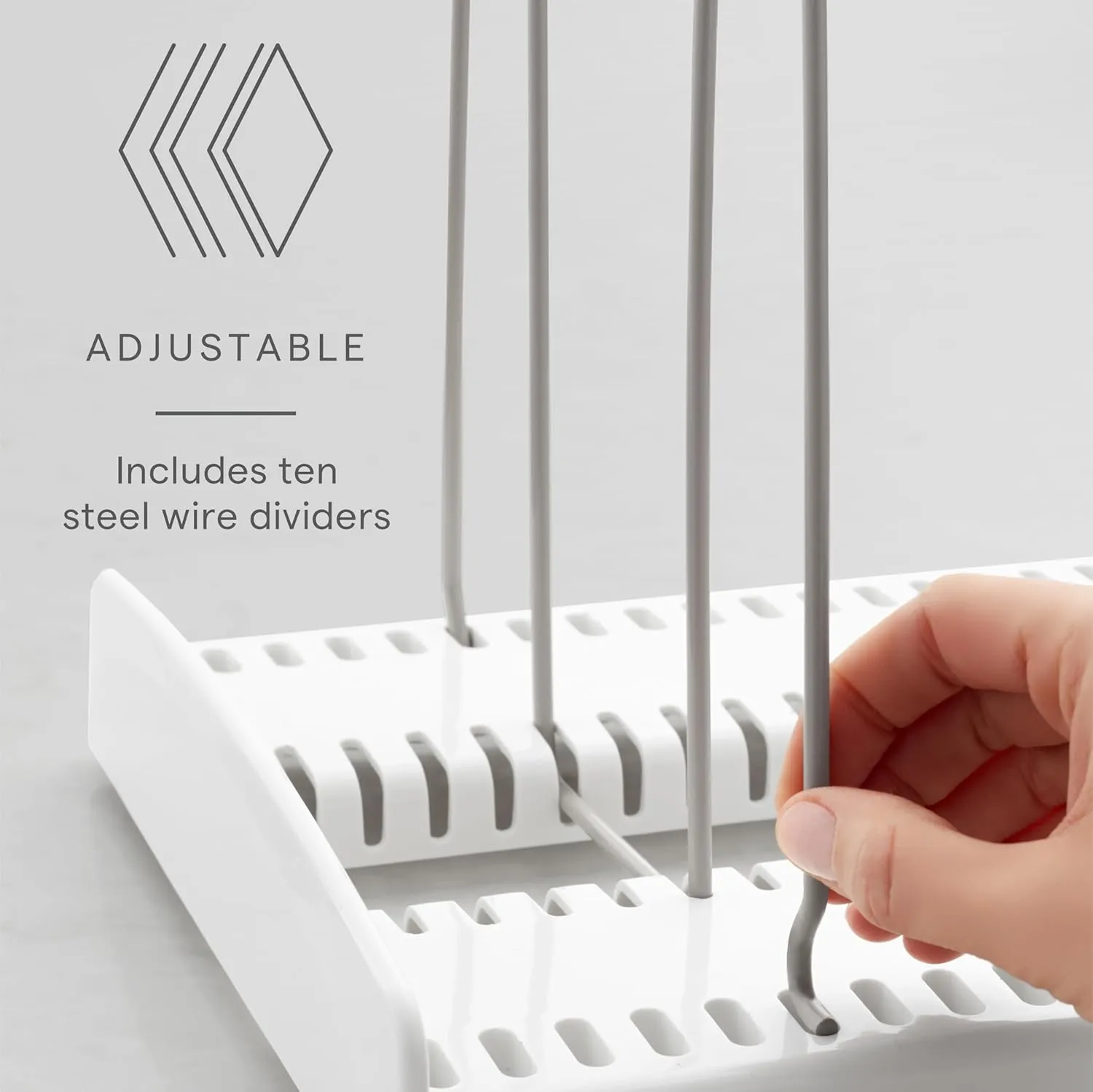 YouCopia StoreMore Expandable Cookware Rack, Adjustable Pan Organizer for Kitchen Cabinet Storage, White