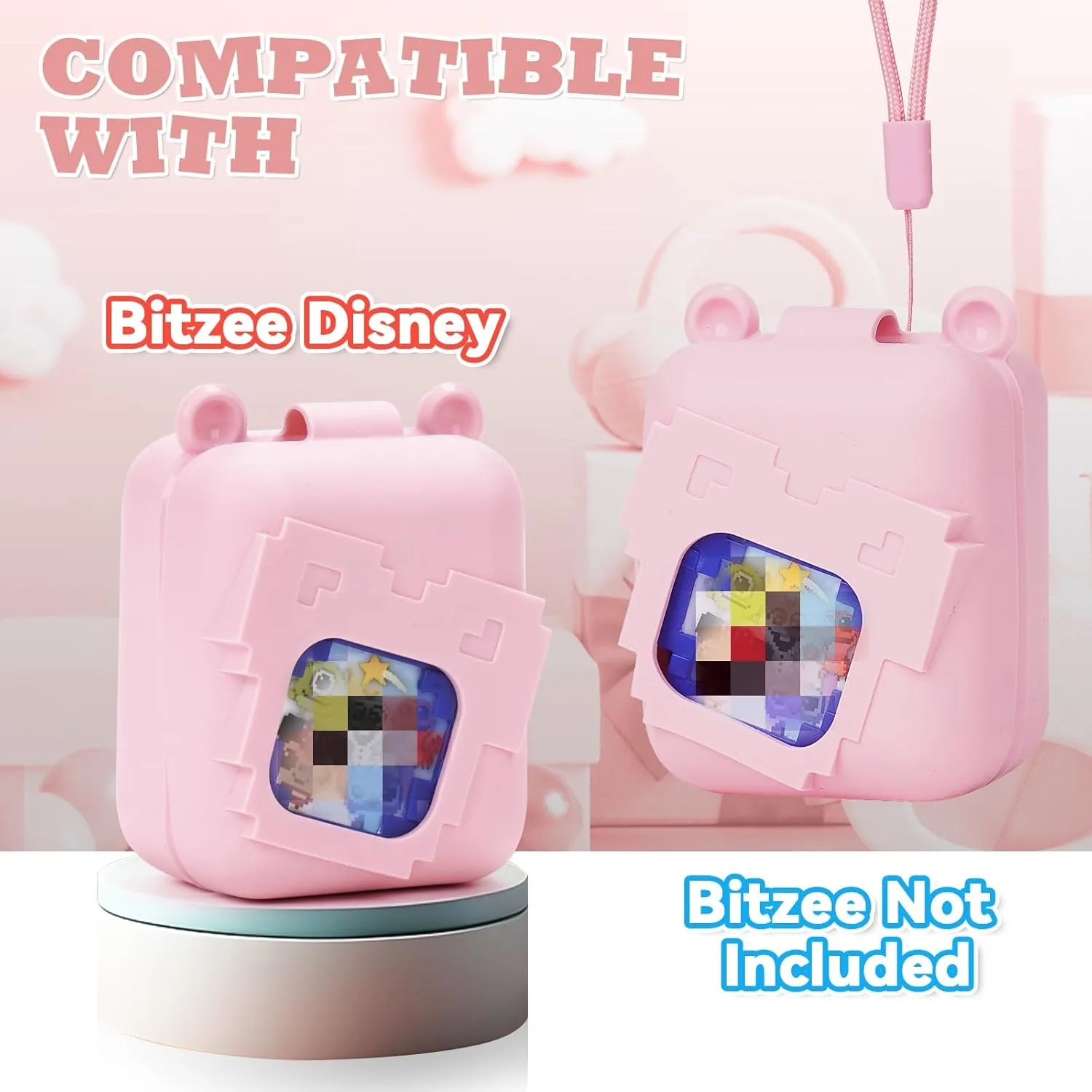 YouKnow Silicone Case for Bitzee Disney Interactive Toy Digital Pet and Case, Protective Skin Sleeve for Bitzee Virtual Electronic Pets Accessories (Case Only) (Pink)