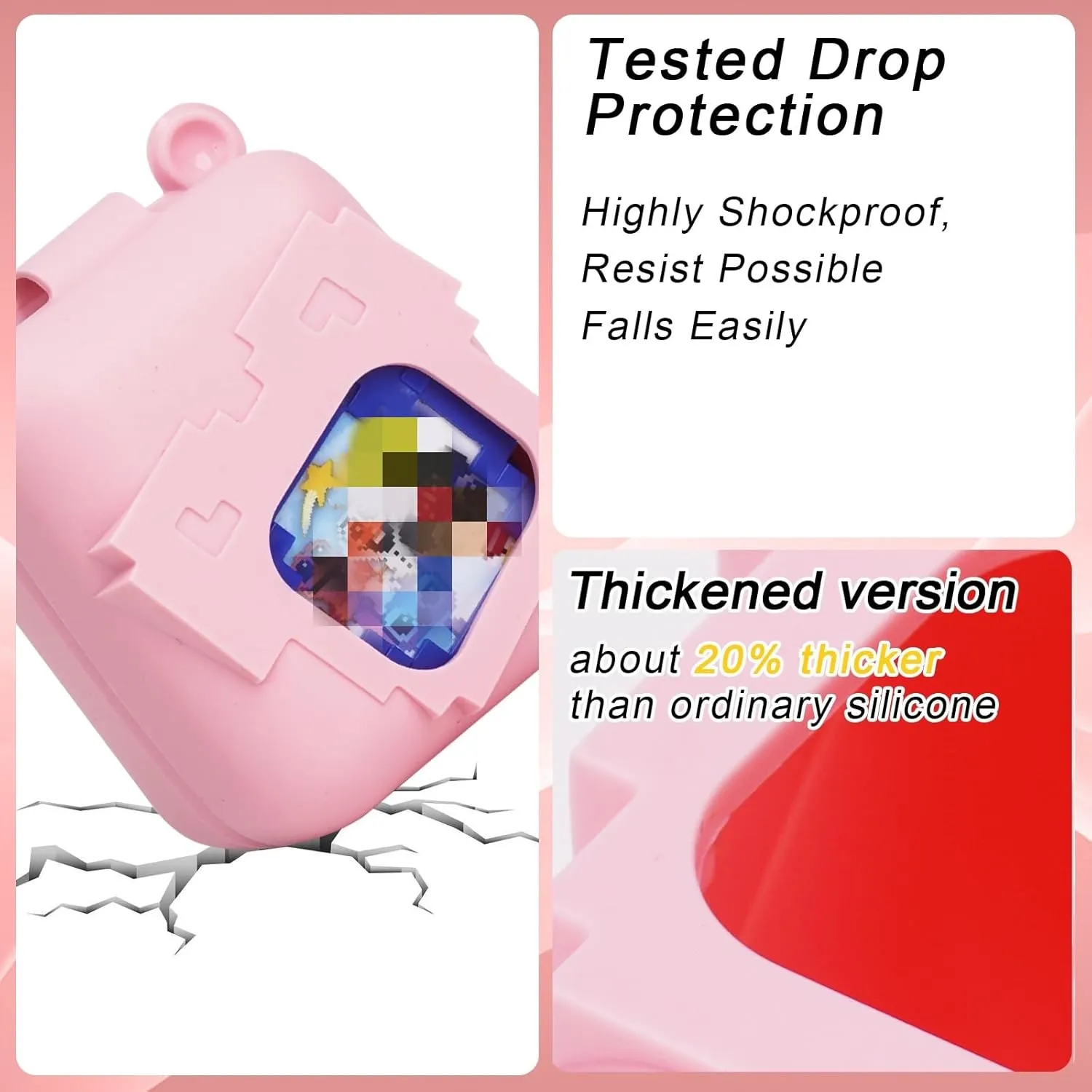YouKnow Silicone Case for Bitzee Disney Interactive Toy Digital Pet and Case, Protective Skin Sleeve for Bitzee Virtual Electronic Pets Accessories (Case Only) (Pink)