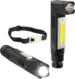 YouTeMei Rechargeable Magnetic Flashlight Super Bright 1000 lumens 5 Modes led Flashlight for Camping,Garage Work, 90°Twist Pocket Tactical Flashlight IP65 Waterproof
