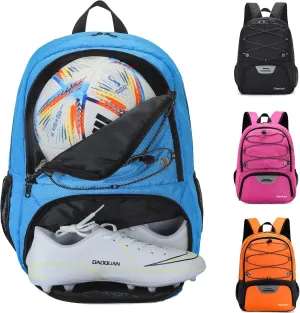 Youth Soccer Bag-Soccer Backpack&Backpack for Football Basketball,with Ball Compartment Separate Cleat Package
