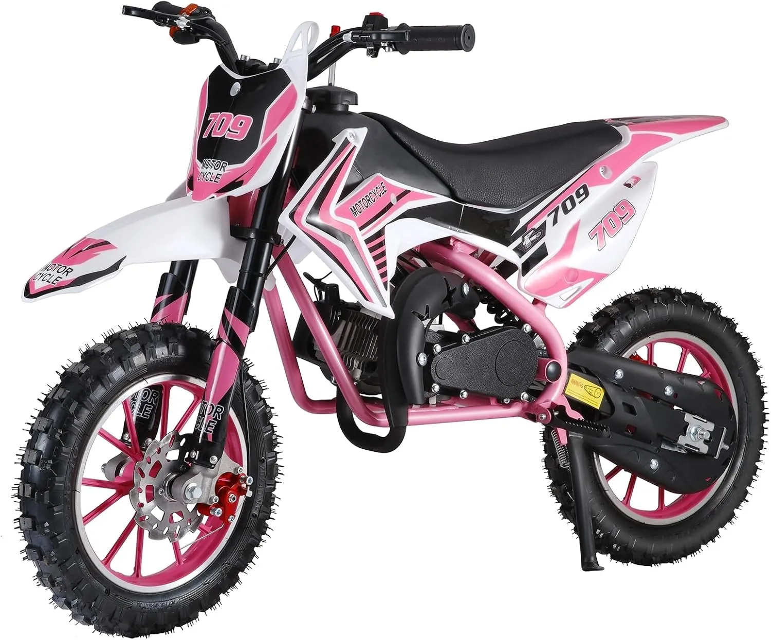 YOXIER 50cc Dirt Bike, 2-Stroke Kid Dirt Bike, Dirt Bikes for Kids 8-14, Off Road Gas Power Mini Pocket Motorcycle with Front Rear Disc Brakes, Mini Dirt Scooter Bike with Max Speed 40KM/H Pink