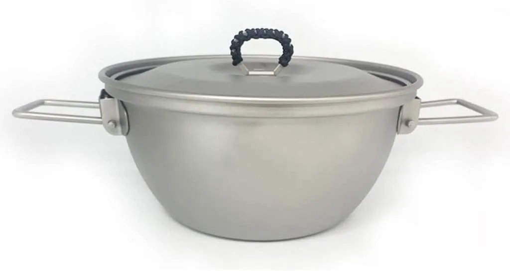 YYDS Outdoor Camping Camping Cookware Portable Lightweight Pot Outdoors Indoors Kitchen Family Campfire Hiking Camping Cooker Titanium Pot Adventures Picnics (Size : 1L)