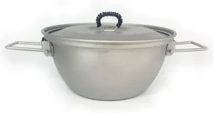 YYDS Outdoor Camping Camping Cookware Portable Lightweight Pot Outdoors Indoors Kitchen Family Campfire Hiking Camping Cooker Titanium Pot Adventures Picnics (Size : 1L)