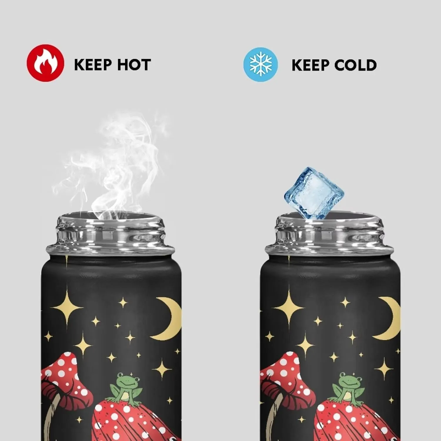 ZOUTAIRONG Butterfly Mushroom Insulated Water Bottle 20 oz Moon Night Stainless Steel Bottle with Handle Thermal Mug Sports Water Bottles for Workout, Bike Galaxy Metal Water Bottle